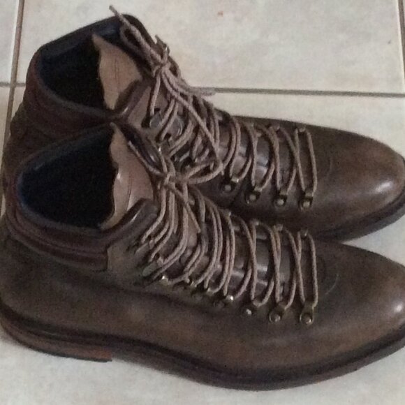 Men's Cole Haan Grand OS boots | lined | Size 10 W | lace up | Brown w/ burgandy - Picture 2 of 10